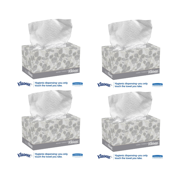 Kleenex Hand Towels POPUP Box, Pack of 4, Cloth 9 x 10 1/2 120