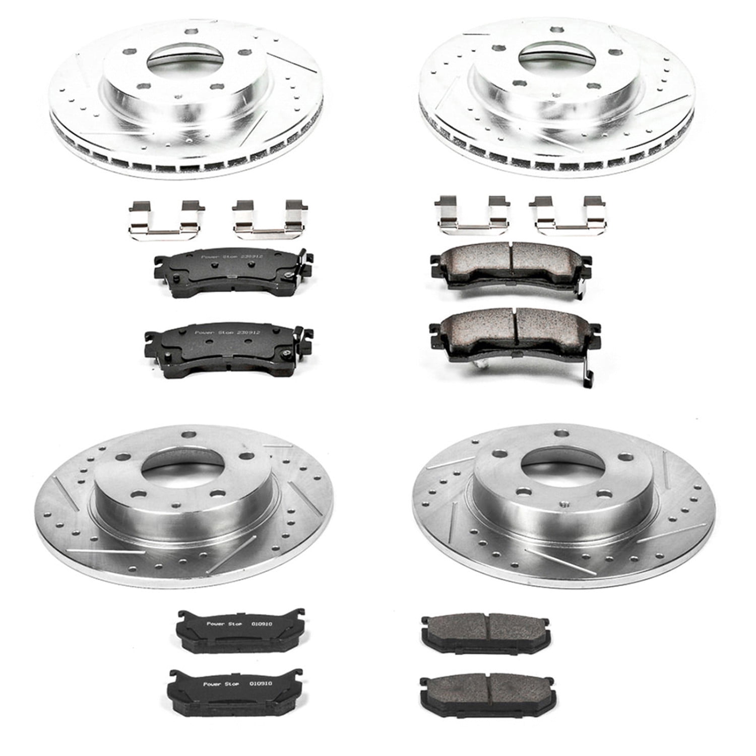 PowerStop Front and Rear Z23 Evolution Sport Carbon-Fiber Ceramic Brake Pad and Drilled & Slotted Rotor Kit Fits: FORD MAZDA Select Models K783