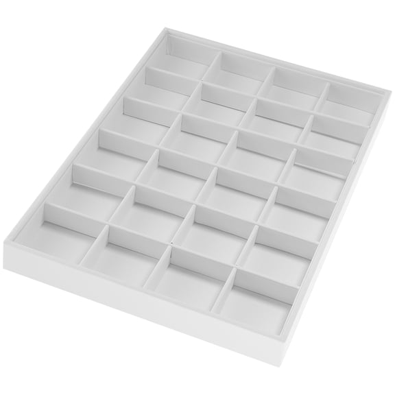 PAMINGONO Stackable Jewelry Organizer Tray for Home in Grey with PU and Density Board Material 7.5 x 5.5 Inches