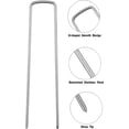 thumbnail image 2 of Estacas de jardín, grapas para mantillo de acero galvanizado, estacas para fijación de tiendas de campaña, estacas para fijación de tela para mantillo, 150 × 25 mm × 2,8 mm, 2 of 4