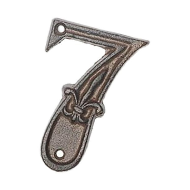 Placa de puerta de dígitos de Metal con efecto 3D Número de dirección etiqueta para exterior hogar 7 C-7 perfecl