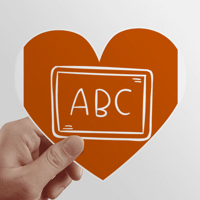 Knowledge Display English Alphabet Blackboard Heart Vinyl Sticker Bicycle Bottle Decal