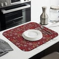 thumbnail image 3 of Red Christmas Snowflake Pattern Dish Drying Mat for Kitchen 1 Pack, Ultra Absorbent Microfiber Dishes Drainer Mats,16x18in(41x46cm), 3 of 6