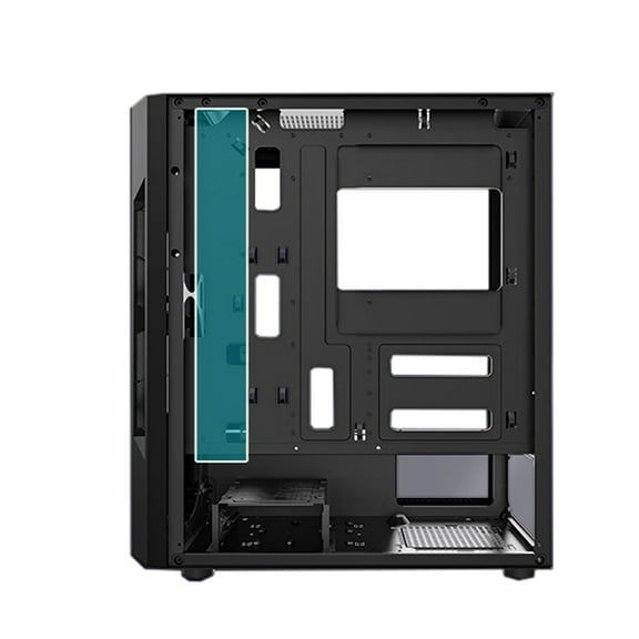 Lollsonic Computer chassis,  Compact Computer Case Micro Mini Black Gaming PC Case Fan Pre-Installed Door Opening