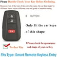 thumbnail image 2 of 3 Button Key Fob Cover Compatible with Toyota 2018-2023 Camry RAV4 Highlander Avalon C-HR Prius Corolla GT86 Keyless Silicone & Metal Key Case with Keychain, 2 of 7