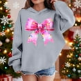 thumbnail image 2 of Lorytime Christmas Hoodies for Kids Boys Girl Bow Sweatshirt Long Sleeve Pullover Drop Shoulder Soft Tops Gray 11 Years, 2 of 4
