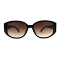 thumbnail image 2 of Womens Elegant Chic Oversize Oval Designer Fashion Plastic Sunglasses Black Brown, 2 of 4