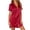 Red, variant on DailyTrove Women Down Nightgown Silk Short Sleeve Sleepshirt Notch Collar Sleepwear