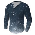 thumbnail image 1 of FAIWAD Plus Size Tops for Men Long Sleeve Button Pullover Casual Slim Comfy Basic Stretch Workout Shirts, 1 of 4