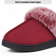 thumbnail image 7 of HomeTop Women's Classic Microsuede Memory Foam Slippers Durable Rubber Sole with Warm Faux Fur Collar, 7 of 7