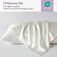thumbnail image 3 of Mulberry Park 19 Momme 100% Silk Pillowcase for Hair and Skin – Standard 20" x 26", Zipper Closure, Lilac, 3 of 9
