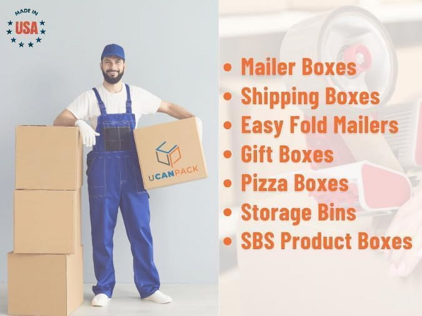 Ucanpack Deluxe Mailer Box Corrugated Moving Boxes 3mm Thick Medium White, 12 x 10 x 6" - 25 Pcs
