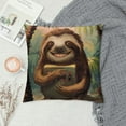 thumbnail image 2 of FUMJ Sloth Print Throw Pillow Covers Soft Couch Cushion Covers Durable Cushion Cases Square Pillowcases for Home Decor, 2 of 5