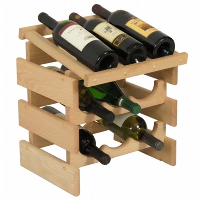 Wooden Mallet WRD32UN 9 Bottle Dakota Wine Rack with Display Top