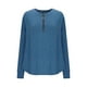 thumbnail image 5 of Ropa para mujer,Blusa informal de poliéster con cremallera para mujer, manga larga, cuello redondo, ajuste suave y cómodo, uso diario, sopatenor, 5 of 9