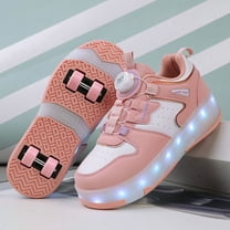 Kids Roller Skates Light up Shoes with Wheels Shoes LED USB Charging Roller Sneakers for Girls Boys Birthday Christmas Gift 