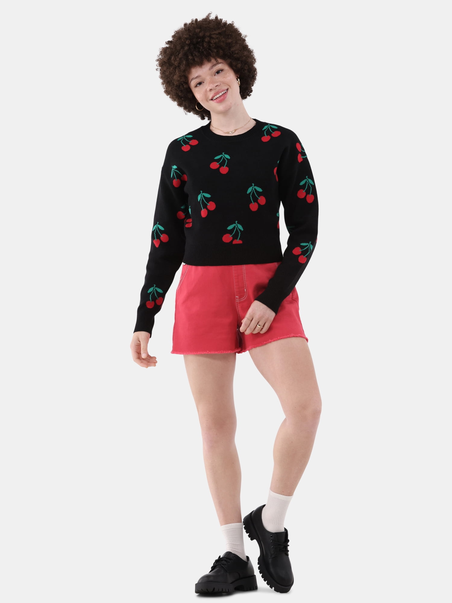 No Boundaries Jacquard Pullover Sweater, Midweight, Women’s and Women's Plus