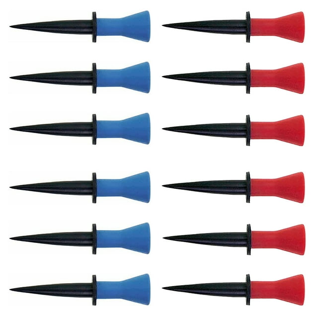 Soidarity Paquete de 12 tees de golf Soporte de pelota profesional de plástico para práctica en interiores y exteriores Golf 6 uds rojo + 6 uds azul 76 mm Soidarity OD023163-06