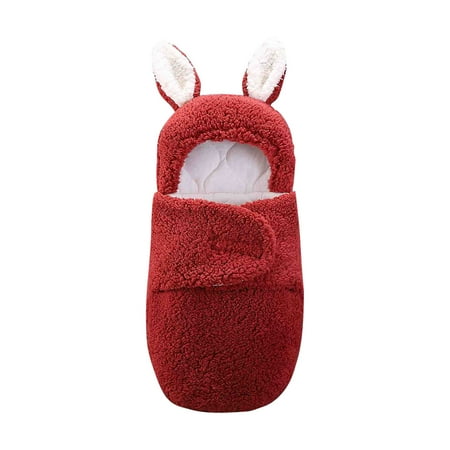 

Newborn Winter Clothes Cute Ear Sherpa Fleece Wearable Blankets Easy On Hooded Blanket for Infant Boys Girls Warm Soft Wraps