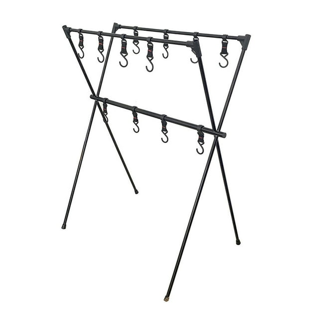 TFixol, estante colgante ligero y plegable para utensilios de cocina para acampar, estante portátil de aleación de aluminio