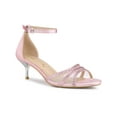 thumbnail image 1 of BLISSFUL STEP Sandales à Petits Talons pour Femmes en Maille Ornée de Strass Rose (Taille 7), 1 of 7