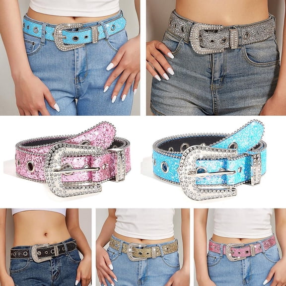FurNest Women's Sparkling Rhinestone Belt