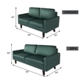 thumbnail image 4 of Hybition Velvet Loveseat Modern Sofa with Wooden Legs-Green, 4 of 8