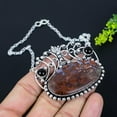 thumbnail image 2 of Natural Boulder Opal, Onyx Gemstone 925 Sterling Silver Necklace 18", 2 of 2