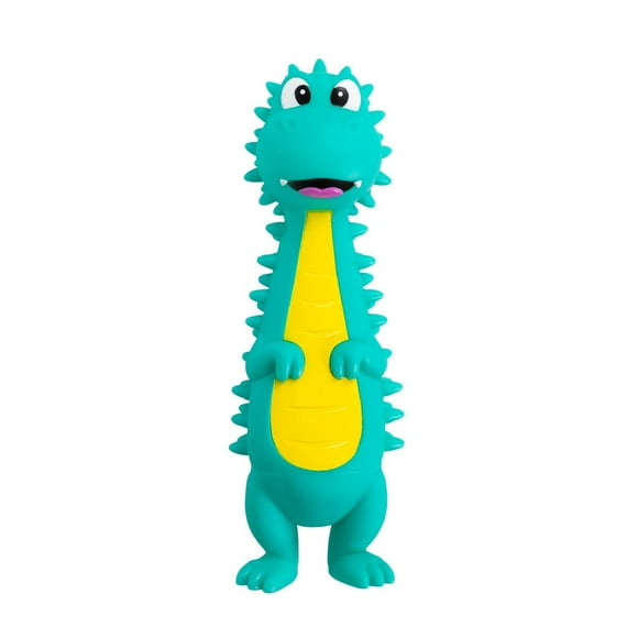 Outward Hound Latex-Free Big Squeak Turquoise Dino Dog Toy