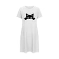 thumbnail image 5 of Camisón corto de talla grande para mujer, camisón de manga corta con estampado de pecho a la moda, camisón para mujer, 5 of 5