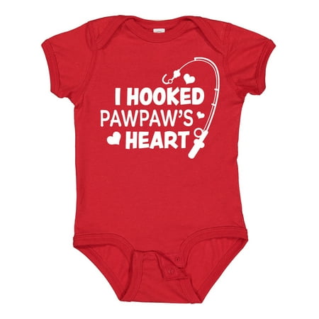 

Inktastic I Hooked Pawpaw s Heart with Fishing Rod Boys or Girls Baby Bodysuit