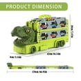 thumbnail image 5 of (Clearance) pdqouc Toddler Truck Toys for Boys, Dinosaur Transporter Truck with 6 Die-Cast Car Toys, Transforms with Race Track, Toddler Car Toys Track Set for 3 4 5 6 7 8 Years Old Kids, 5 of 7