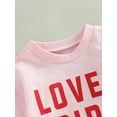thumbnail image 5 of Bagilaanoe Toddler Baby Girl Boy Valentine's Day Sweatshirt Long Sleeve Letter Print Pullover 6M 12M 18M 24M 3T Kids Loose Tee Tops, 5 of 8