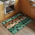 thumbnail image 3 of Teal Dog Paws 2x3 Door Mat Rug, Farmhouse Vintage Modern Green Brown Wood Non-Skid Rubber Backing Large Rectangle Rugs - Living Room Bedroom Home Office, Indoor Floor Mat Carpets Washable Rug, 3 of 9
