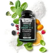 MiracleMulti MEGA V-1 MultiVitamin & Minerals, with Superfoods, Probiotics, Digestive Enzyme, Mushrooms: Non-GMO