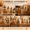 thumbnail image 4 of Vintage Wooden Scarecrow Fall Decor Set, 3 Pcs Rustic Harvest Figurines (A) | Pumpkin Maple Sunflower Designs, Farmhouse Tabletop Thanksgiving Autumn Home Decorations for Indoor Mantel Shelf, 4 of 7