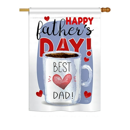 Breeze Decor - Happy Best Dad Day Summer - Seasonal Father's Day Impressions Decorative Vertical House Flag 28