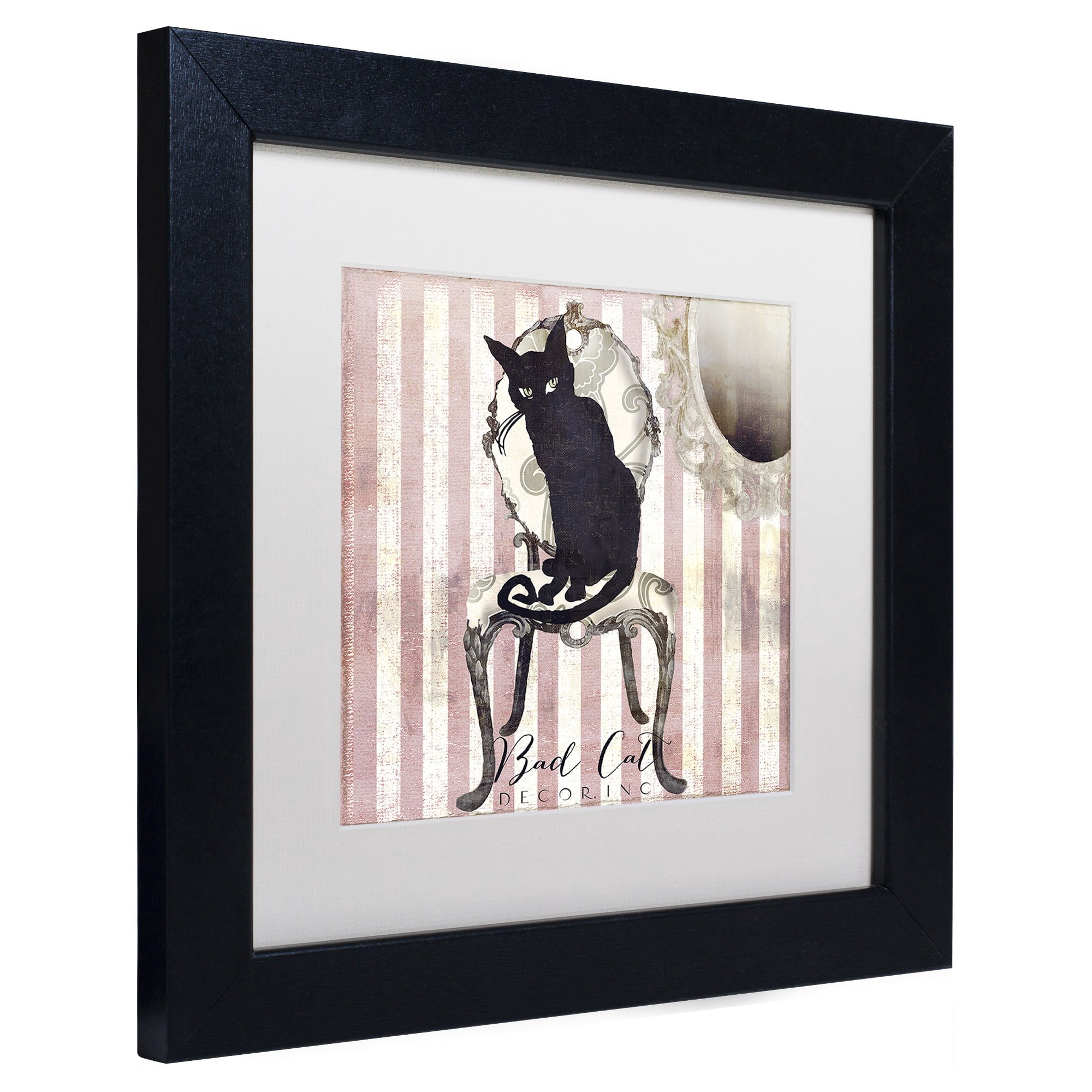 Trademark Fine Art "Bad Cat I" Canvas Art by Color Bakery White Matte, Black Frame