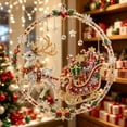 thumbnail image 3 of Christmas Sparkling Diamond Art Hanging Suncatcher Decoration, Crystal Clear Rhinestone Fairy Tale 3D Wall Hanging Sign for Front Door Window Indoor Outdoor Home Holiday Decor Ideal Xmas Gift, 3 of 6