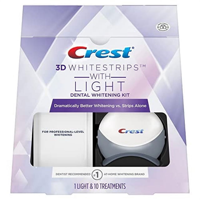 Crest 3D Whitestrips Kit de Tiras Blanqueadoras de Dientes Ligeras 10 Tratamientos Crest