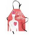 thumbnail image 1 of Quotes Apron Human Shape with Words "Use Brain and Heart to do Everything" Relationship Print, Unisex Kitchen Bib Apron with Adjustable Neck for Cooking Baking Gardening, Pink Coral, by Ambesonne, 1 of 3