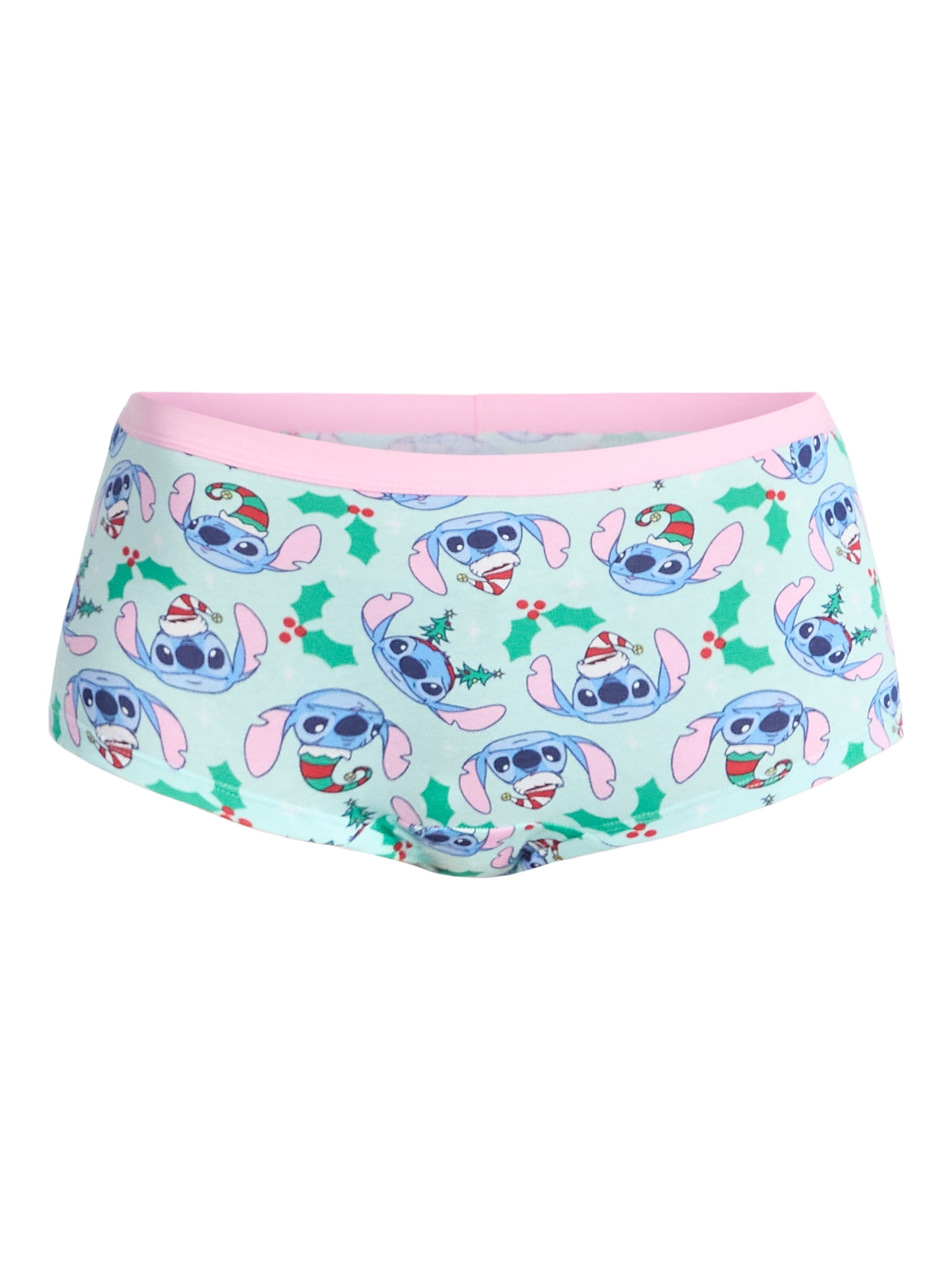 Disney Stitch Women's Christmas Boyshort Panties, 3-Pack, Sizes S-XXL