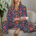 thumbnail image 6 of Honeii Sea Animals print Women's Pajama Sets Long Sleeve Button Down Sleepwear Nightwear Soft Pjs Lounge Sets-Medium, 6 of 7