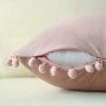 thumbnail image 4 of Phantoscope Pom Pom Velvet Series Decorative Throw Pillow, 18" x 18", Light Pink, 2 Pack, 4 of 6