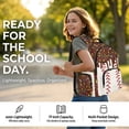 thumbnail image 4 of Jeiento Ice Cream 17 Inch Boys Backpack 4-Piece Set with Matching Lunch Bag Pencil Case Water Bottle Holder Lightweight Large Capacity School Bag for Kids Teenagers Back to School, Brown, 4 of 7