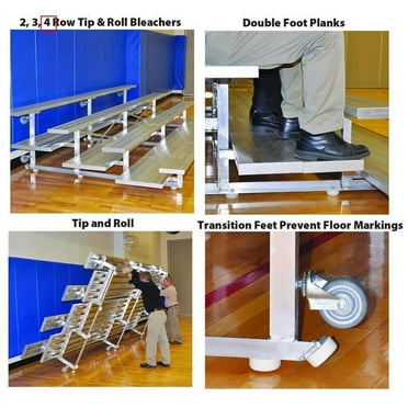 SSG-BSN TR0415 4 Row 15 Feet Tip-N-Roll Bleacher - Seats 40