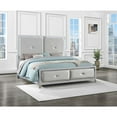 thumbnail image 5 of Coaster Larue Upholstered Tufted California King Panel Bed Silver, 5 of 9