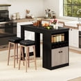thumbnail image 2 of Gymax 48'' Bar Table w/ Storage Cabinet & Wine Rack Adjustable Shelf Wine Rack, 2 of 10