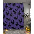 thumbnail image 2 of Shower Curtains for Bathroom-72"x72",Halloween Crow Horror Black Shadow Waterproof Bath Curtain Grommet Shower Curtain Set with Hooks,Retro Purple Washable Bath Accessories, 2 of 9