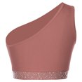 thumbnail image 6 of Doomiva Women's Lyrical Dance Dress Rhinestone Crop Top with Skirted Leotard Ballet Dance Outfit Dusty Pink XL, 6 of 6